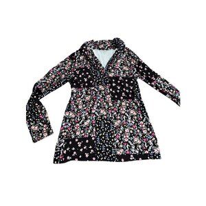 Nwot Loveudear Sz S Women's Long Sleeve Collared Floral Shirt